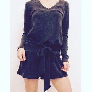 NWOT Sweater romper waist bow
